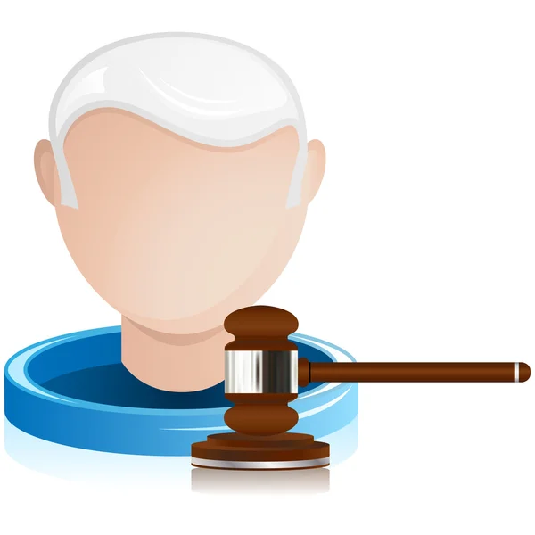 Starszy sędzia z sprawiedliwości młotek — Wektor stockowy