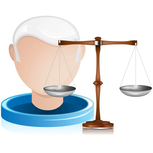 Juge principal avec équilibre judiciaire — Image vectorielle