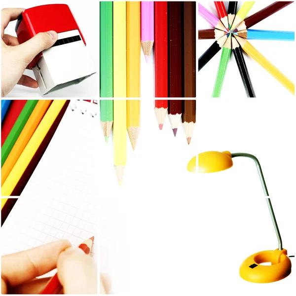 Colagem de escritório colorido . — Fotografia de Stock