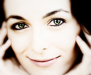 Woman with green eyes clipart