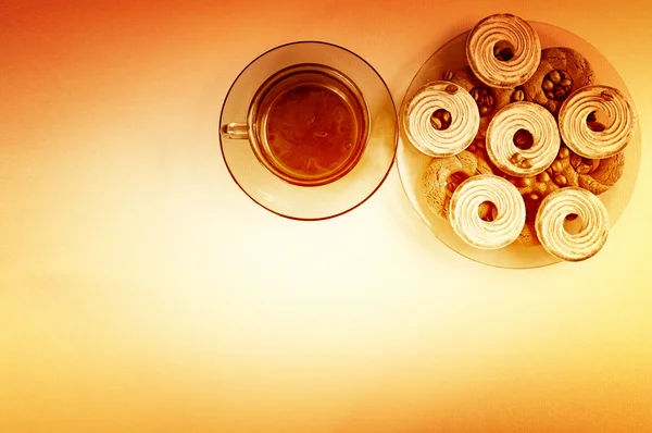 Bolachas e café — Fotografia de Stock