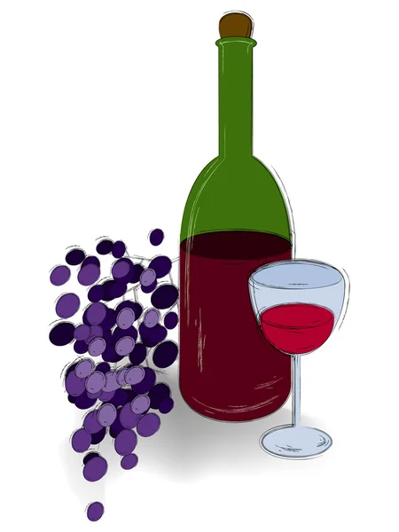 Vin stilleben — Stock vektor