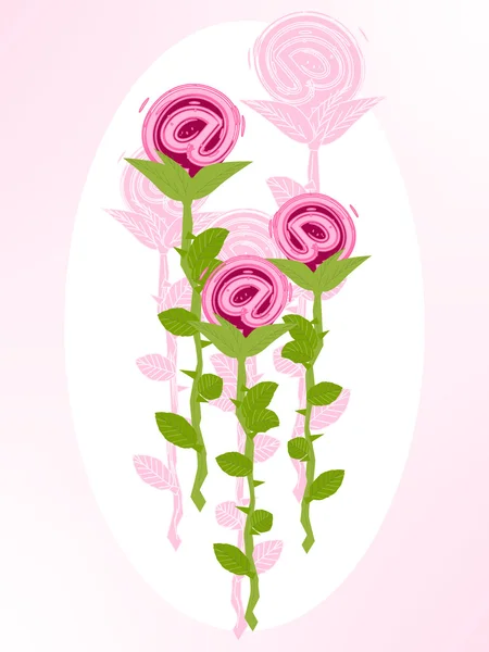 Email roses — Stock Vector