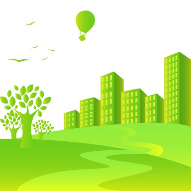 Green city clipart