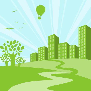 Green city clipart