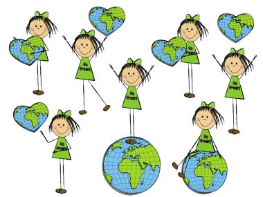 Eco girls clipart