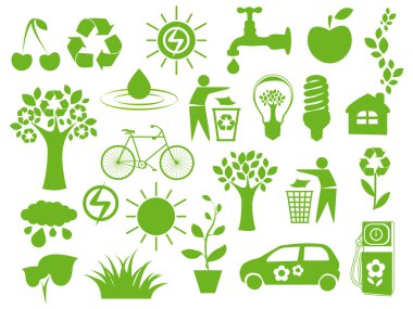 Set of eco icons clipart