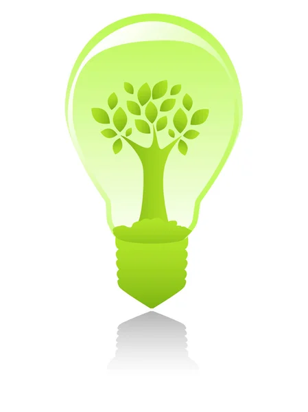 緑の電球 — ストックベクタ