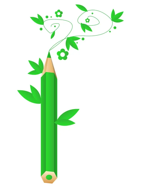 Crayon vert — Image vectorielle