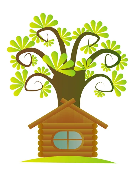 Σπίτι με το δέντρο — Διανυσματικό Αρχείο