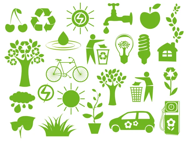 Set of eco icons — Stock Vector