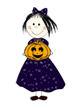 Halloween girl clipart