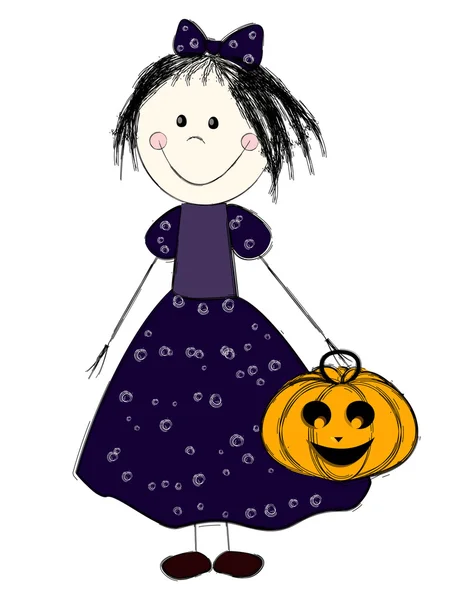 Menina de Halloween — Vetor de Stock