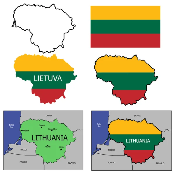 Lituânia conjunto vetorial . — Vetor de Stock