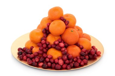 Cranberry and Mandarin Fruit clipart