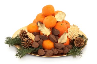 Christmas Fruit and Nuts clipart