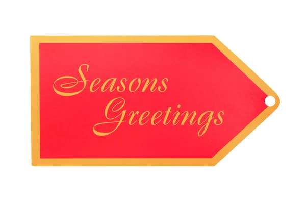 Seasons Greeting Gift Tag — Stock Photo, Image