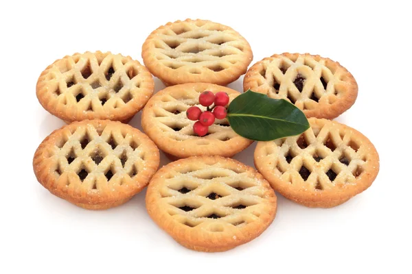 Mince Pies and Holly — Stock Photo, Image