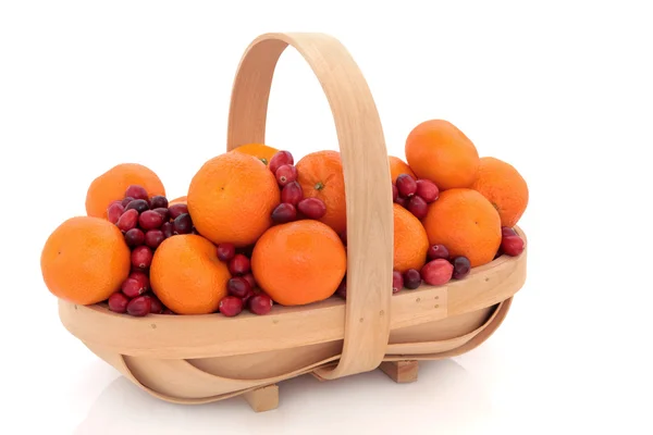 Журавлина і мандарина фрукти — стокове фото