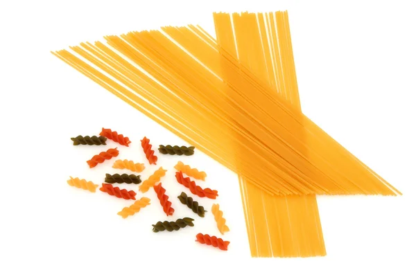 Fusilli und Spaghetti — Stockfoto