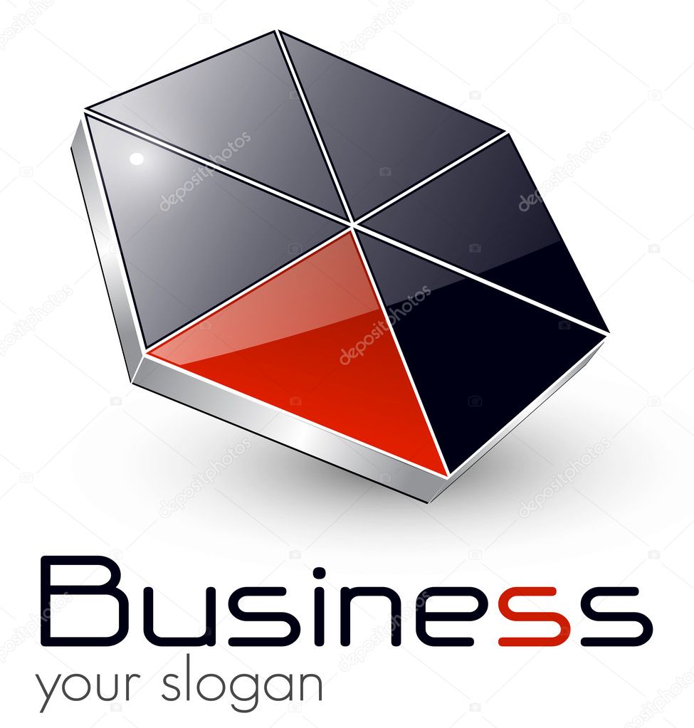 Logo design for business black red, vector.