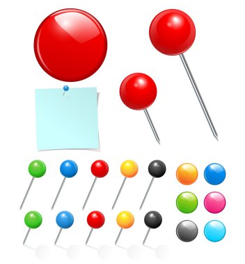 Push pin collection clipart