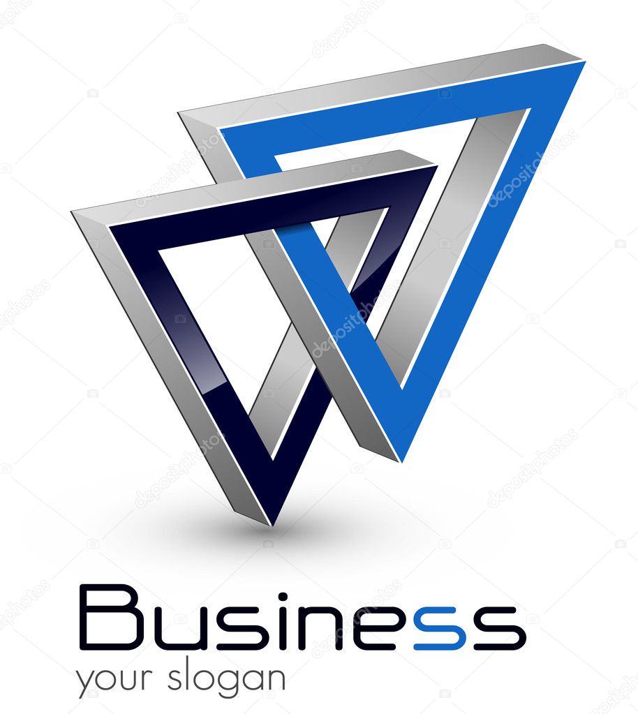 Logo business, two united triangle, vector.