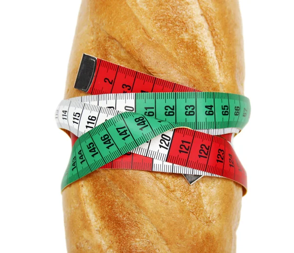 Ekmek ve ölçü bandı — Stok fotoğraf
