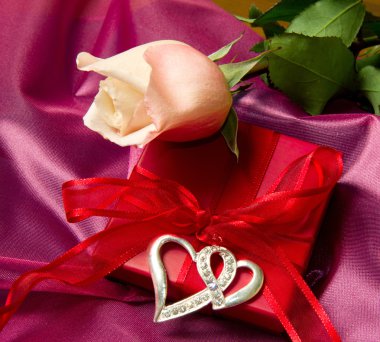 Gift with rose clipart