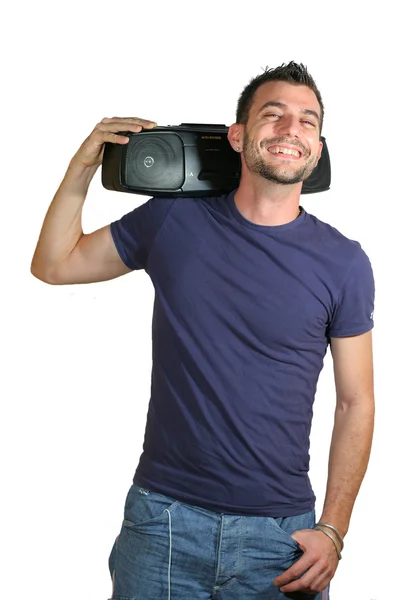 stock image Boy listening to music