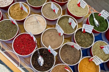 Spices in market clipart