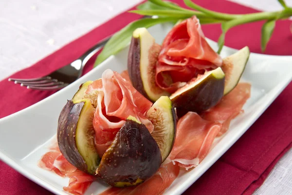 stock image Ham with fresh fig