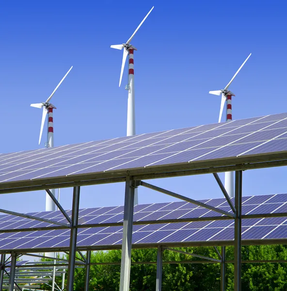 stock image Solar and wind energy