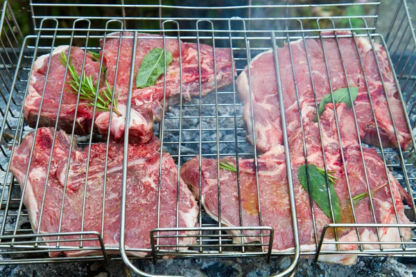 Steak on barbeque — Stock Photo, Image