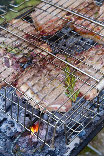 Steak on barbeque — Stock Photo, Image