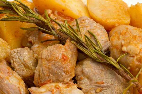 Dušené maso s brambory — Stock fotografie