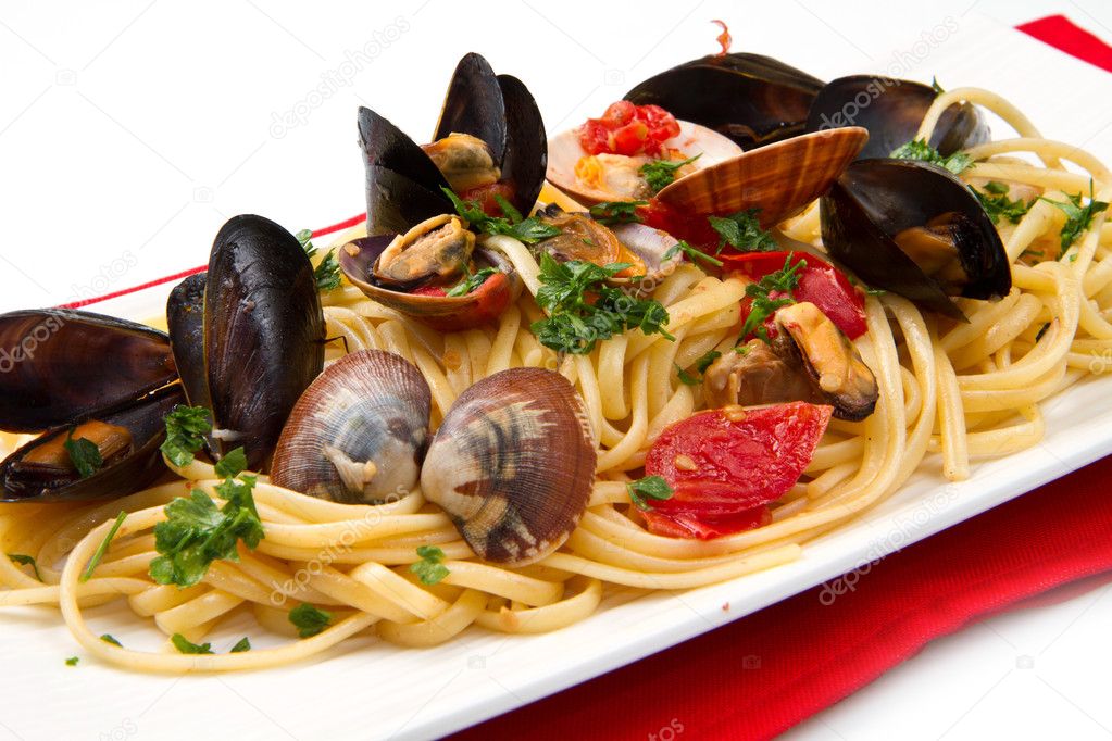 Delicious pasta with clams