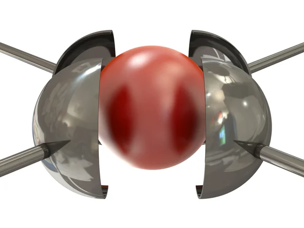 Baskı altında kırmızı top — Stok fotoğraf