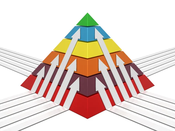 Пірамідальна діаграма багатобарвної — стокове фото