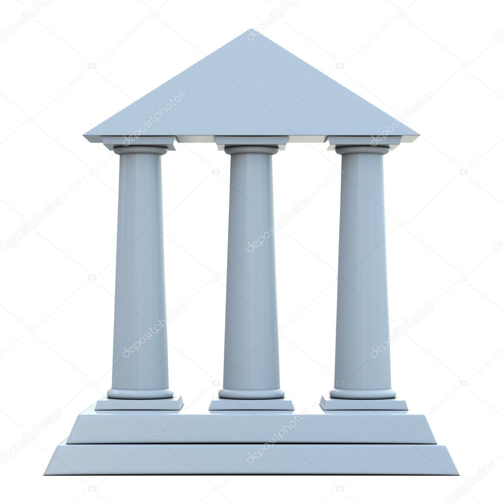 Ancient building with 3 columns