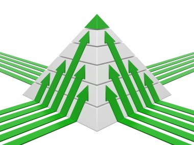 Pyramid chart green-white clipart
