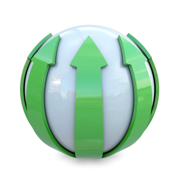 Linee verdi sulla sfera — Foto Stock