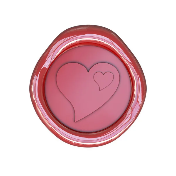 Selo de cera com símbolos cardíacos — Fotografia de Stock