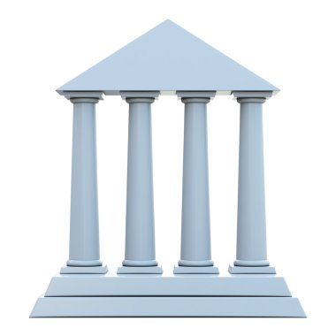 Ancient building with 4 columns clipart
