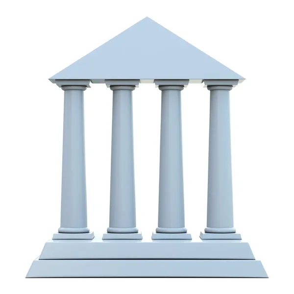 Antikes Gebäude mit 4 Säulen Stockbild
