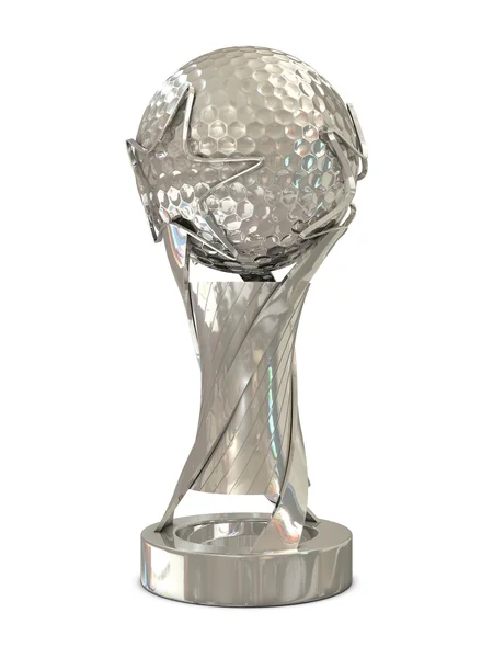Silver golf trophy s hvězdami — Stock fotografie