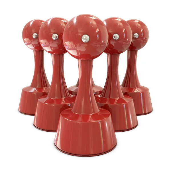 Estampadoras cilíndricas rojas en grupo — Foto de Stock