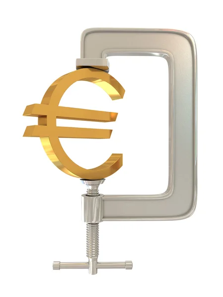 G-зажим и знак евро — стоковое фото