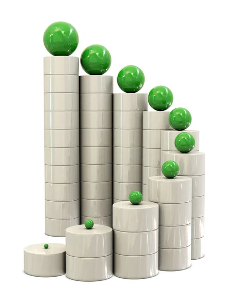 Спиральные лестницы и зеленые шарики — стоковое фото