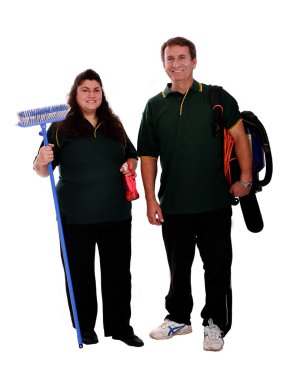 Couple of cleaners clipart